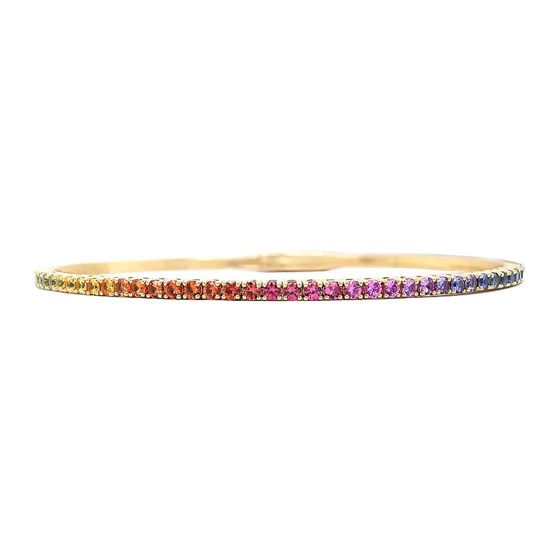 Rainbow Sapphire Flex Bangle