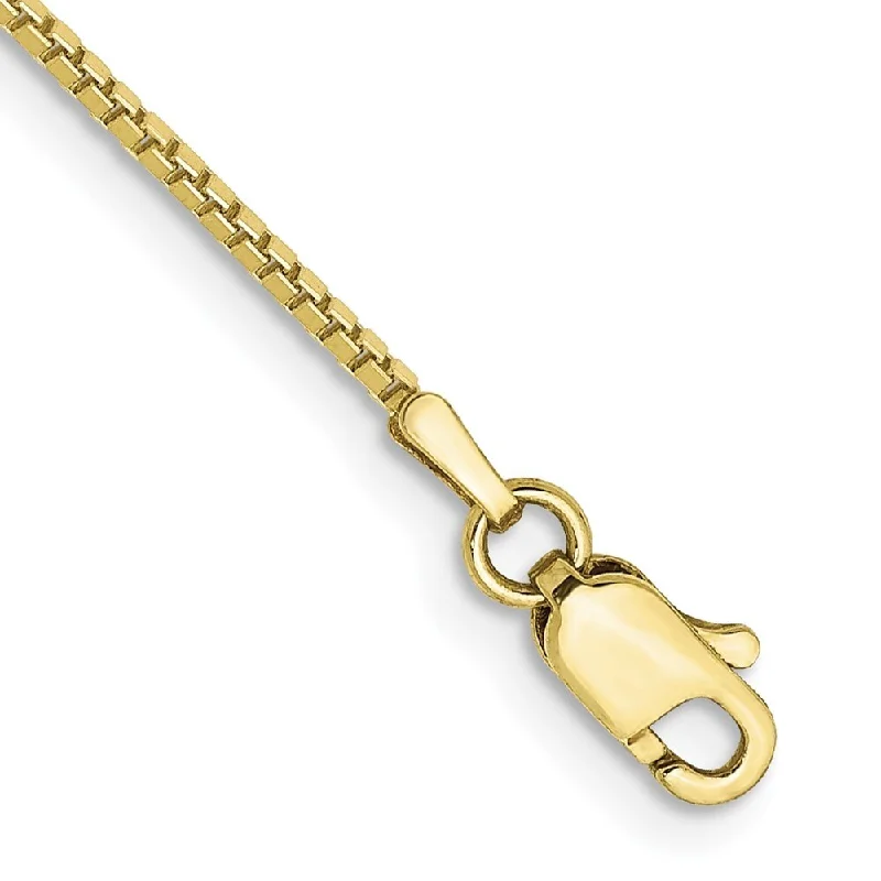 10k Yellow Gold 1mm Box Chain Bracelet, 7"