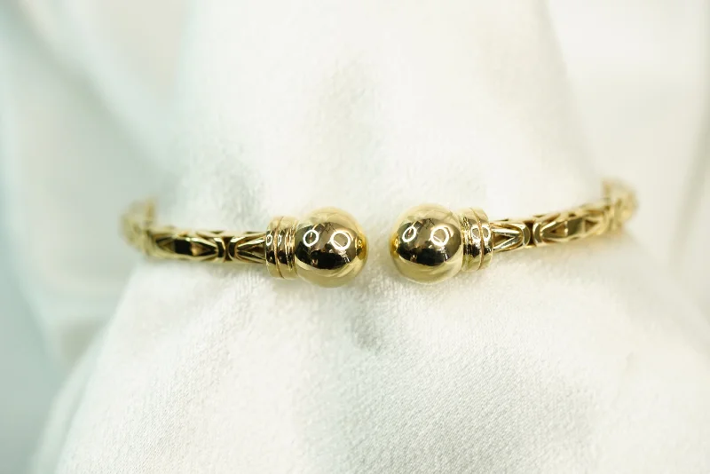 14k Ball Byzantine Bangle