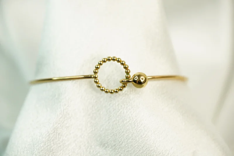 14k Ball Circles Bangle