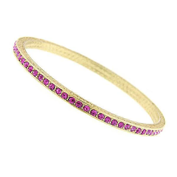 1928 Jewelry Fuchsia Austrian Crystal Bangle Bracelet