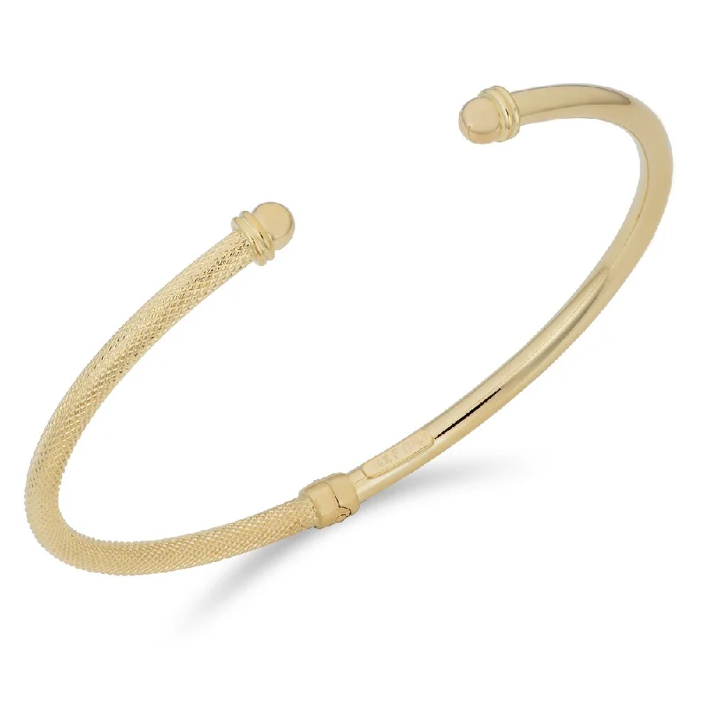 14k Yellow Gold 3-mm Hinged Bangle Bracelet (7.5 inches)