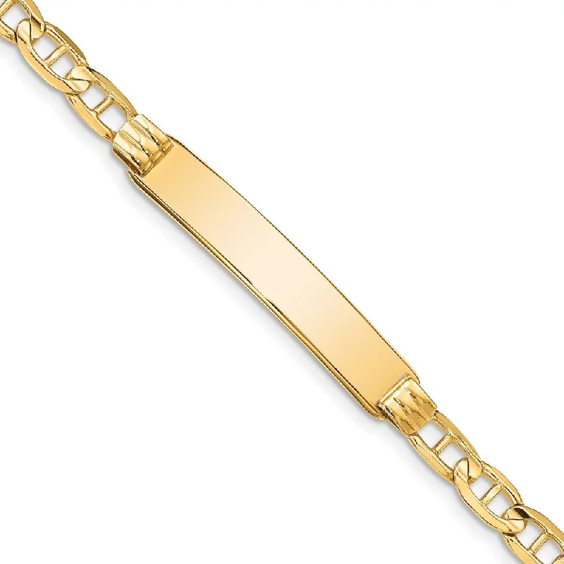 14k Yellow Gold 8mm Anchor ID Bracelet, 7"