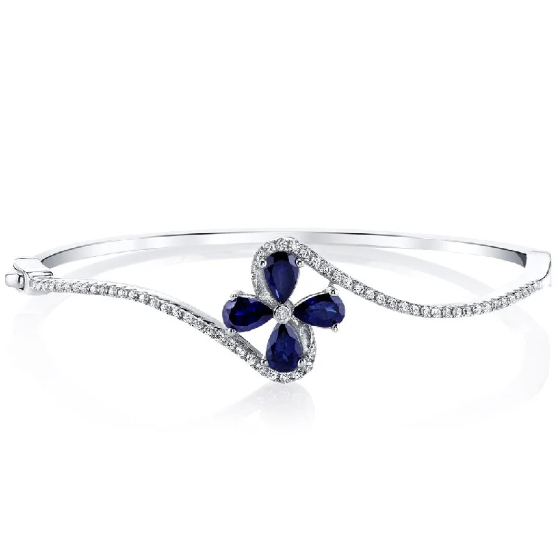 2 ct Sapphire Bangle Bracelet in Sterling Silver