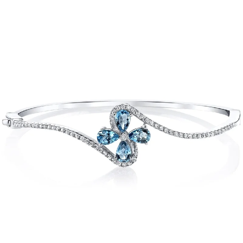 2 ct Topaz Bangle Bracelet in Sterling Silver