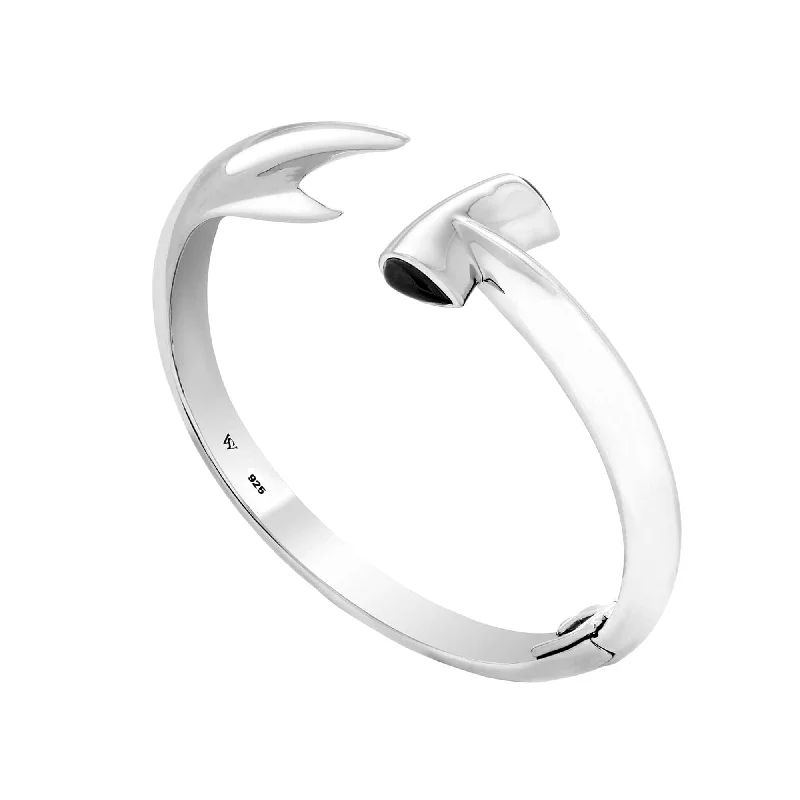 Black Spinel Hammerhead Bangle Bracelet