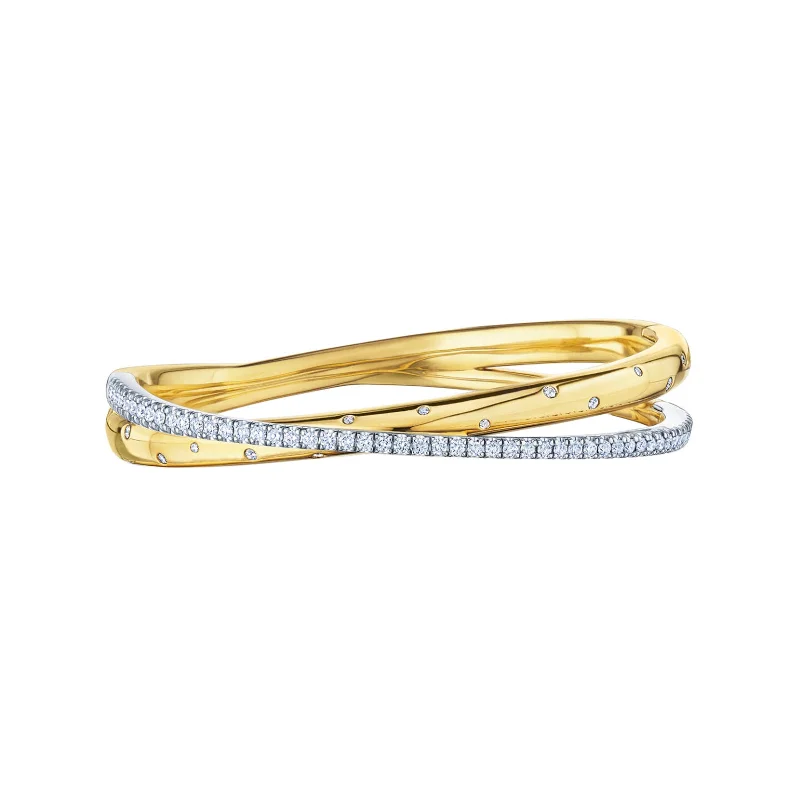 Orbit Crossover Bangle with Diamonds