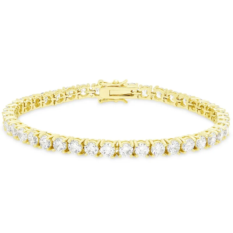 Dolce Giavonna Gold Over Silver or Sterling Silver Cubic Zirconia Tennis Bracelet