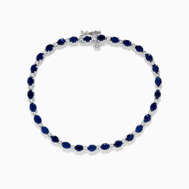 925 Sterling Silver Blue Sapphire Tennis Bracelet