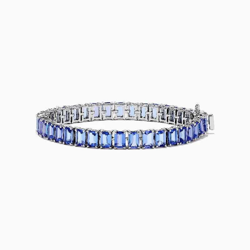 Nahla Siri Sterling Silver Emerald Cut Tanzanite Bracelet