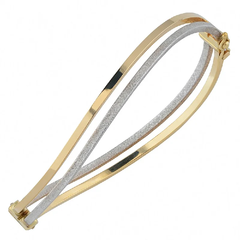 Fremada 10k Two-tone Gold 6mm Double Twist Bangle