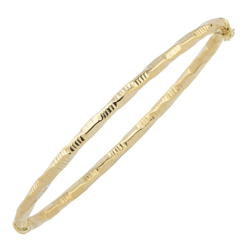 Fremada 10k Yellow Gold 3-mm Textured Bangle