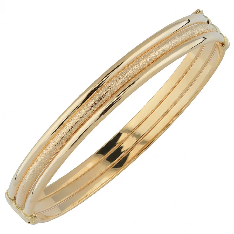 Fremada 10k Yellow Gold 8.5mm Polished/ Glass Blast Bangle