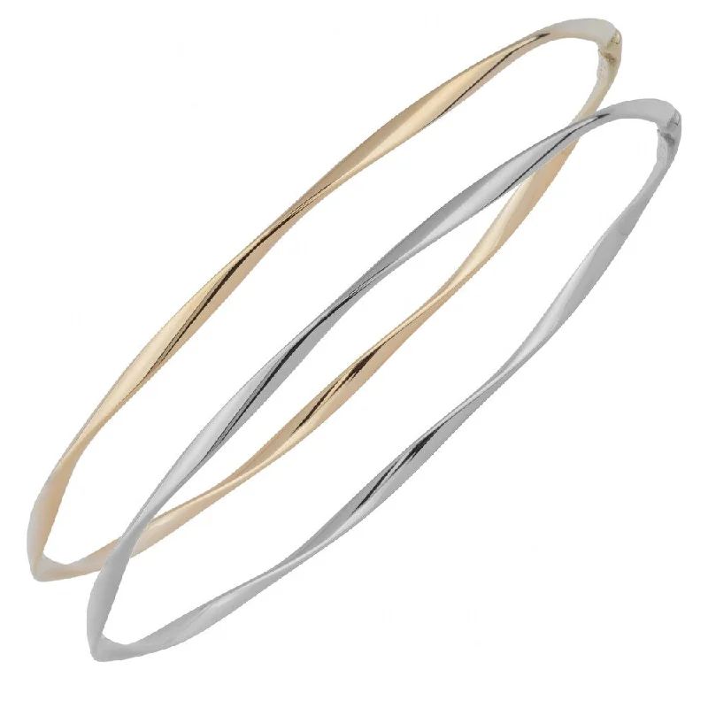 Fremada Italian 14k Gold 2.5-mm Polish Twisted Slip-on Bangle Bracelet (yellow or white)