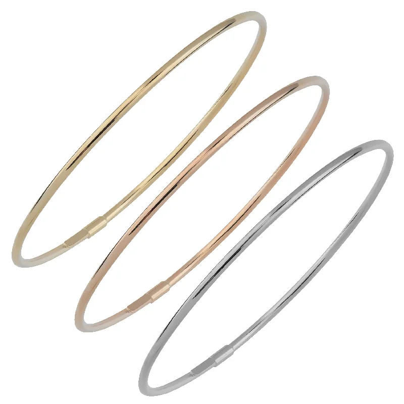 Fremada Italian 14k Gold 2-mm High Polish Slip-On Bangle Bracelet