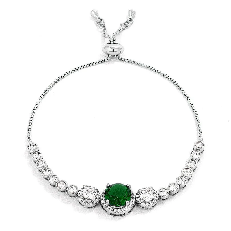 Graduated Cz Bolo Style Tennis Bracelet - 8.5" Circumference