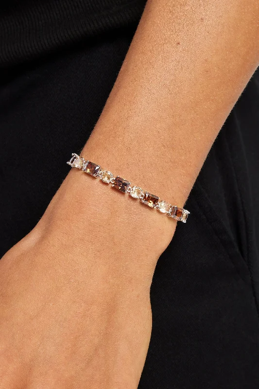 Iced CZ Chocolate Multi Shape Tennis Bracelet