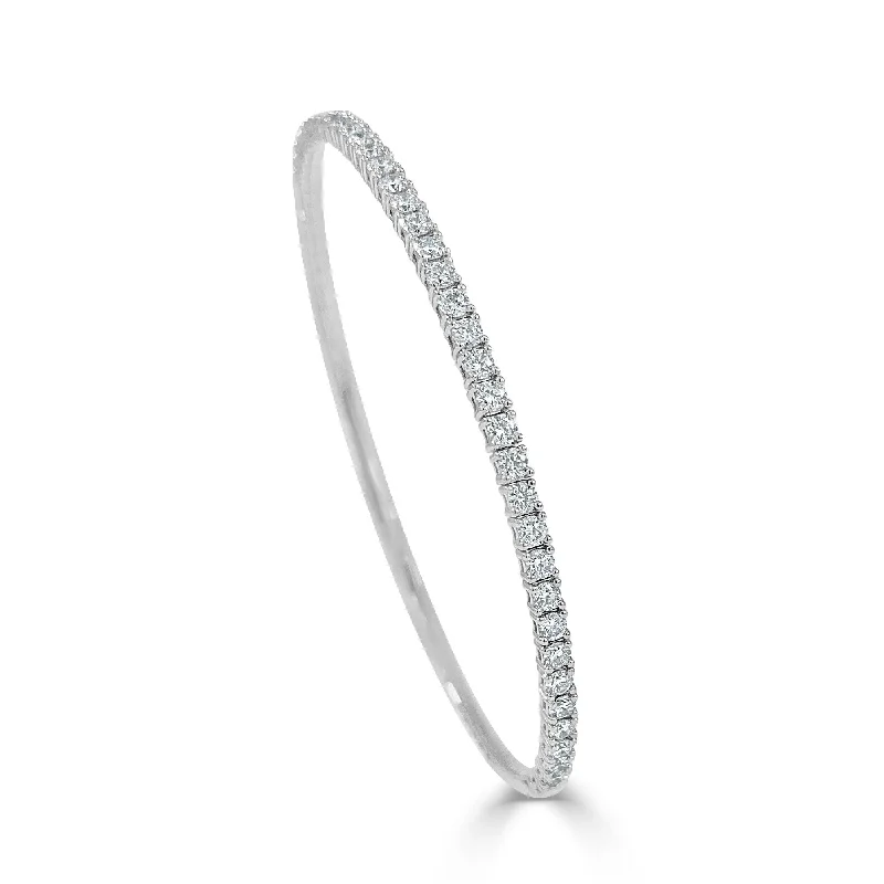 Joelle Diamond Bangle 14K Gold 1.45 ct Flexible Stackable Bangle