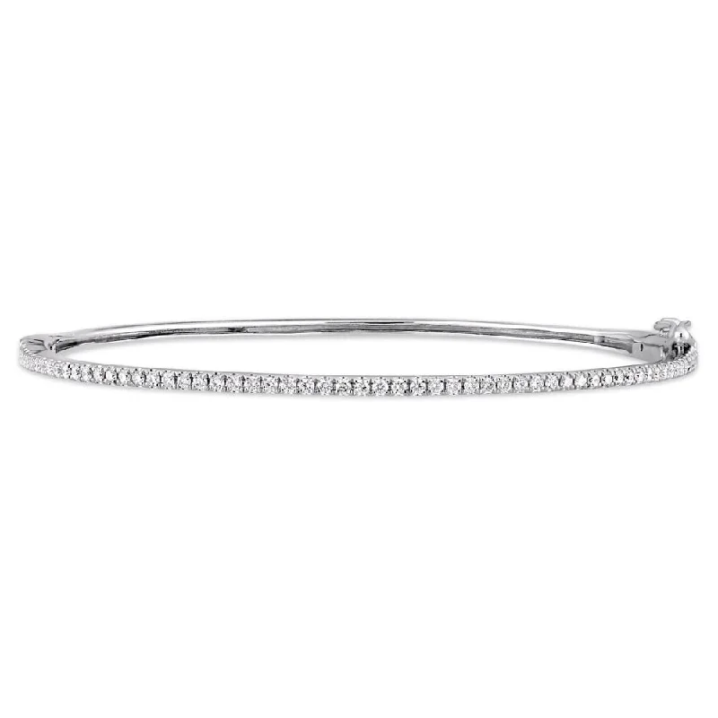 Miadora Signature Collection 14k White Gold 1/2ct TDW Diamond Eternity Bangle