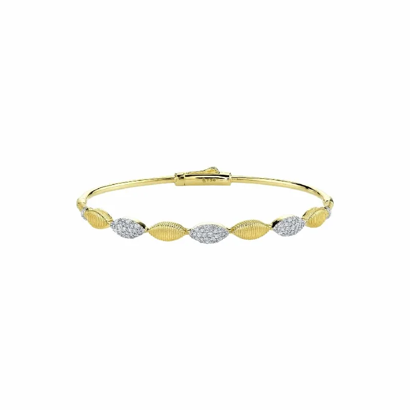 Pave Diamond & Strie Marquise Bangle