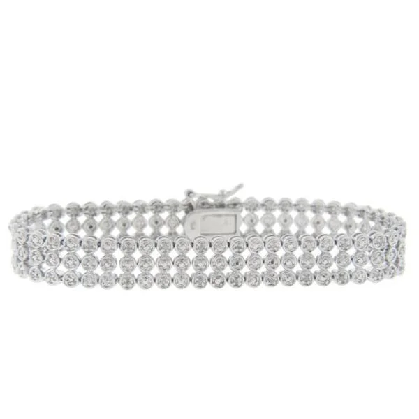 Sterling Silver 1/2ct TDW Diamond 3-row Bracelet (I-J, I2-I3)