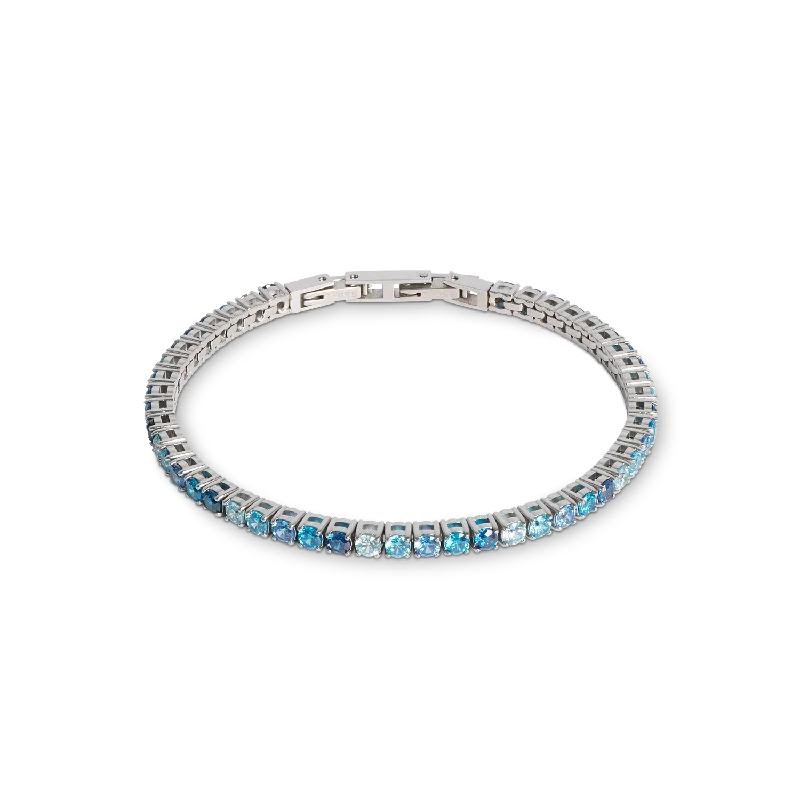 Tennis bracelet silver-blue