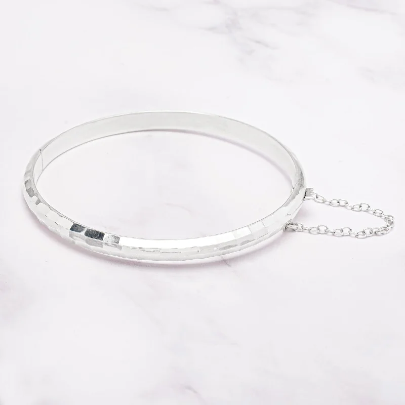 Victoria Townsend .925 Sterling Silver Hammered Bangle Bracelet