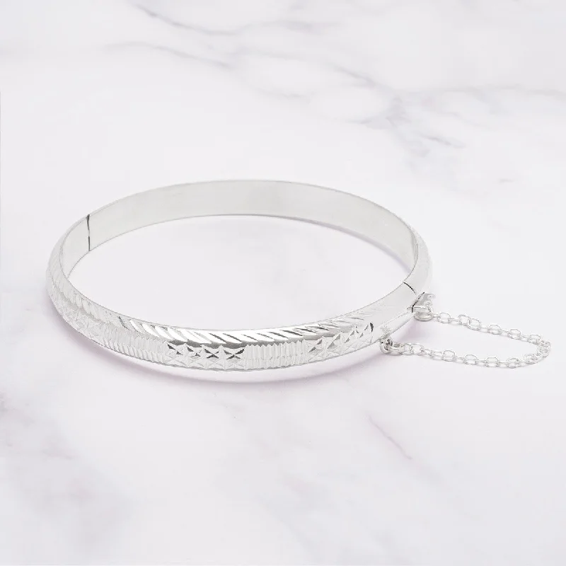 Victoria Townsend .925 Sterling Silver Pattern Bangle Bracelet