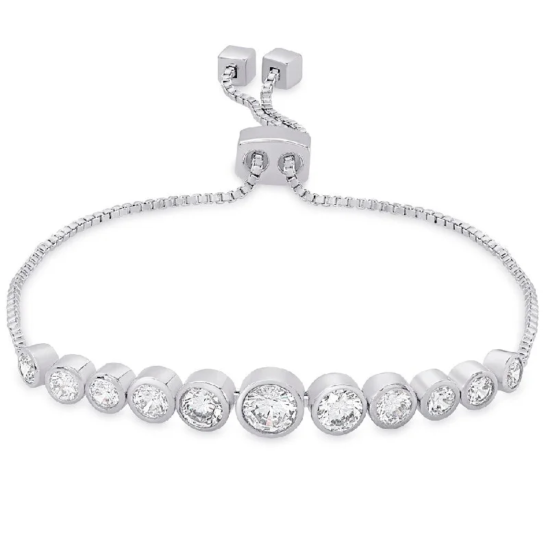 Victoria Townsend Silverplate Cubic Zirconia Adjustable Bracelet