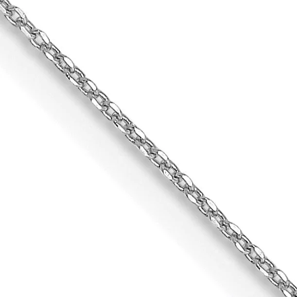 14KT White Gold 14-inch 0.6MM Diamond-cut Cable Pendant Chain