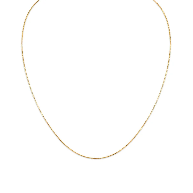 14KT Yellow Gold 18-inch 0.5MM Box Delicate Chain