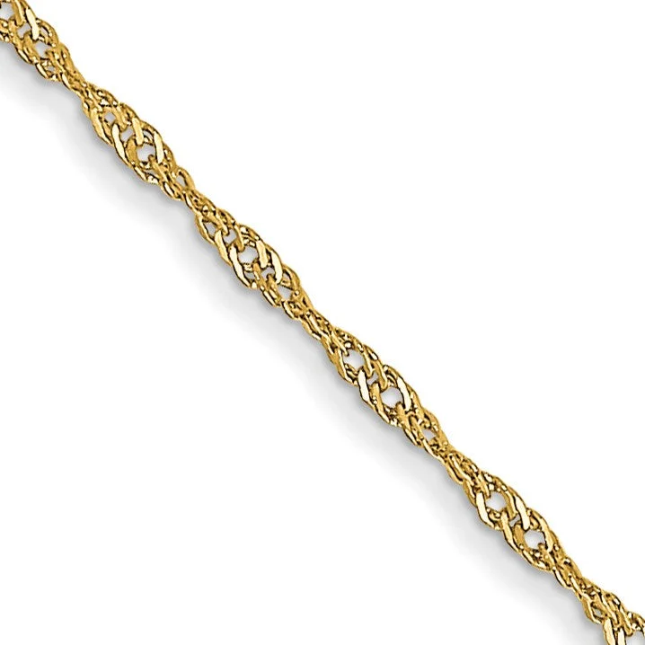 14KT Yellow Gold 20-inch 1MM Singapore Pendant Chain