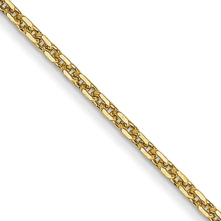 14KT Yellow Gold 24-inch 0.95MM Diamond-cut Lobster Clasp Cable Pendant Chain