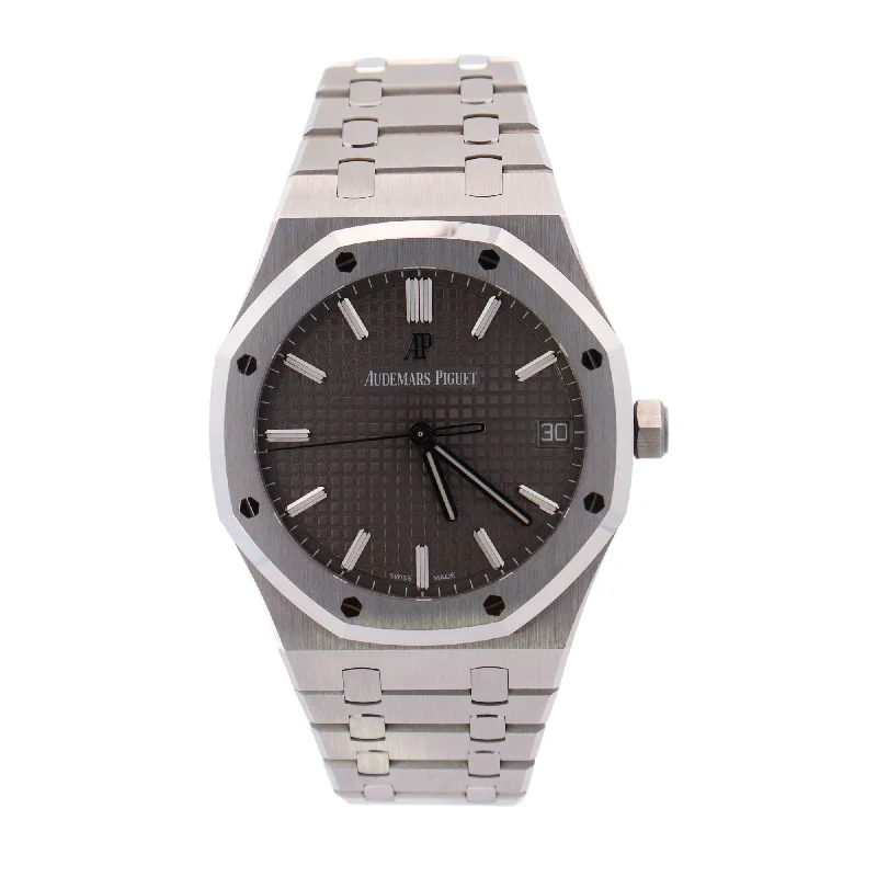 Audemars Piguet Royal Oak Stainless Steel 41mm Gray Stick Dial Watch Reference# 15500ST.OO.1220ST.02