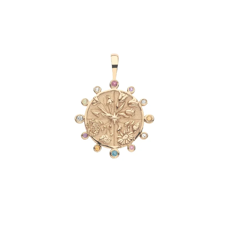 Jane Win HOPE Petite Embellished Coin Pendant Necklace