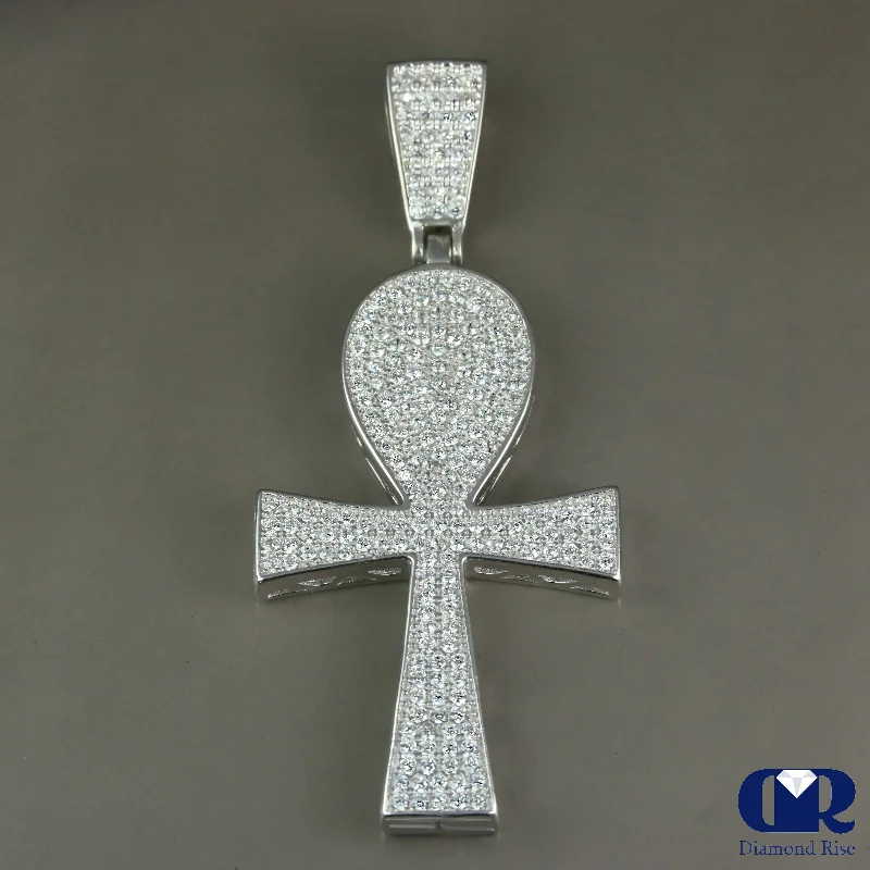 1.26 Carat Diamond Cross Pendant In 14K Gold