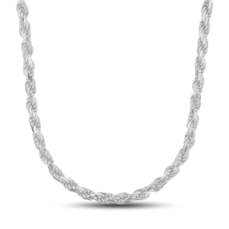 Luxe Layers Sterling Silver 22-inch 5.7MM Diamond-cut Rope Chain