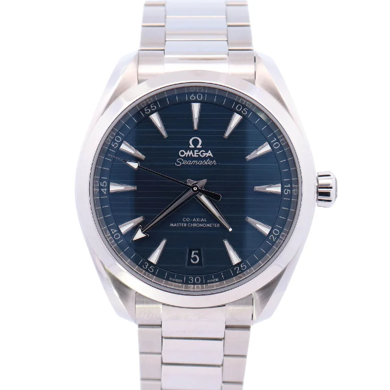 Omega Aqua Terra Stainless Steel 41mm Blue Stick Dial Watch. Reference# 220.10.41.21.03.004