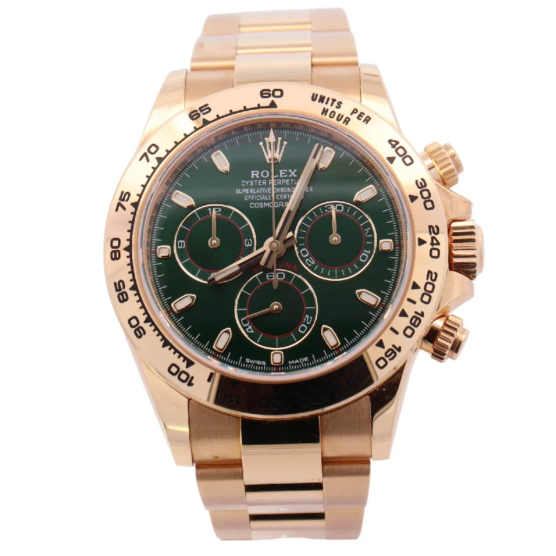 Rolex Daytona "John Mayer" Yellow Gold 40mm Green Chronograph Dial Watch Reference# 116508