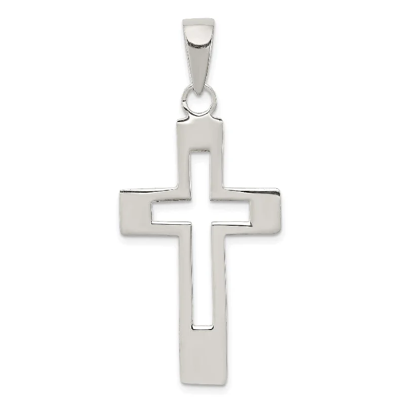 Sterling Silver 48X21MM Cross Pendant. Chain Not Included