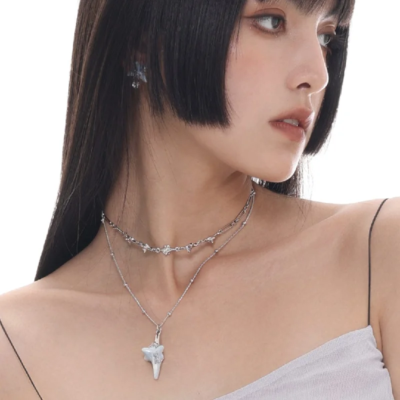 Women's Grunge Star Double Layer Necklace