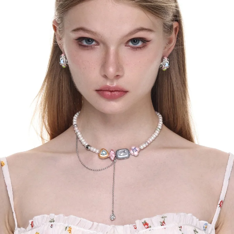 Women's Lolita Irregular Diamante Pearl Necklace