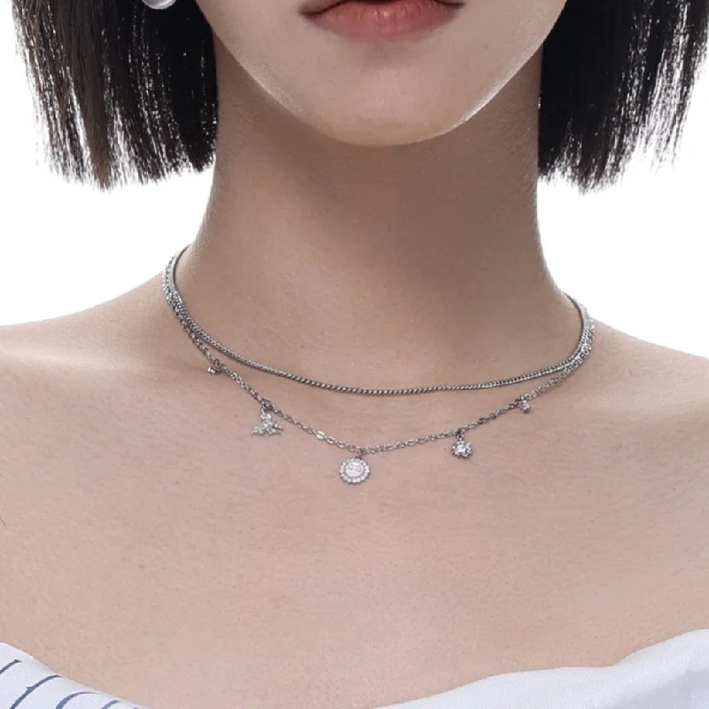 Women's Punk Sun Layered Necklace