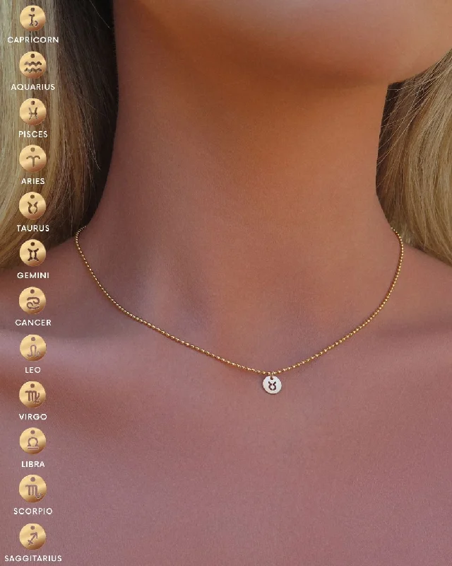 Zodiac Bead Chain Necklace  - 14k Yellow Gold Fill