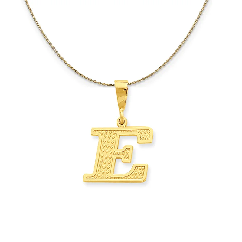 14k Yellow Gold, Ashley, Initial E Necklace