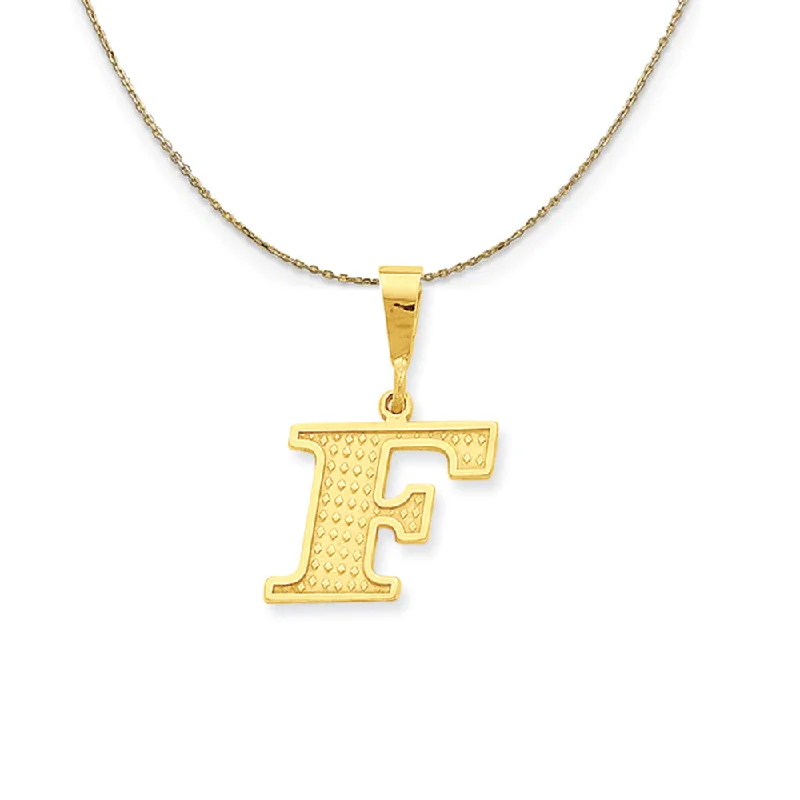 14k Yellow Gold, Ashley, Initial F Necklace