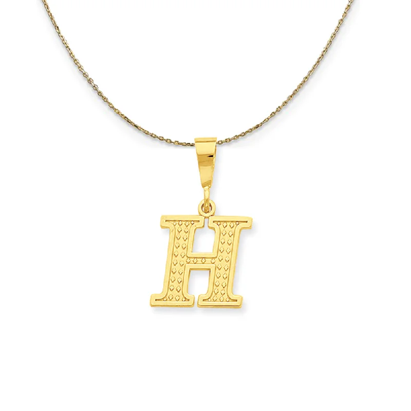 14k Yellow Gold, Ashley, Initial H Necklace