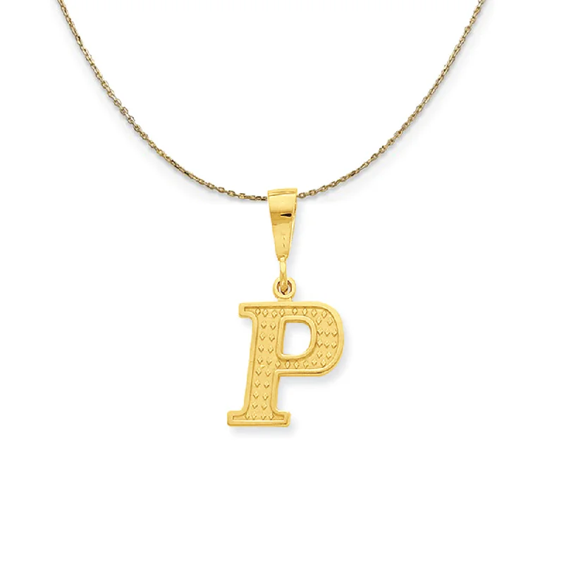 14k Yellow Gold, Ashley, Initial P Necklace