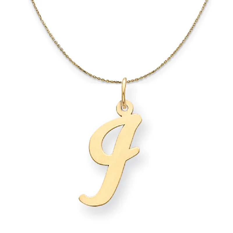 14k Yellow Gold Madison LG Classic Script Initial I Necklace