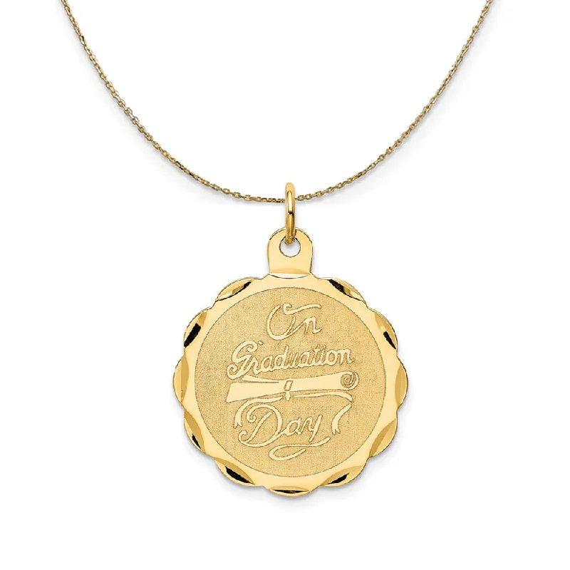 14k Yellow Gold On Graduation Day with Diploma Necklace